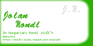 jolan mondl business card